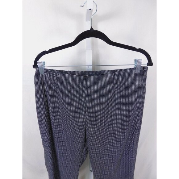 Eric Signature Dress Pants Womens 8 Black White Micro Dot Side Zip Stretch Ankle - Picture 2 of 9